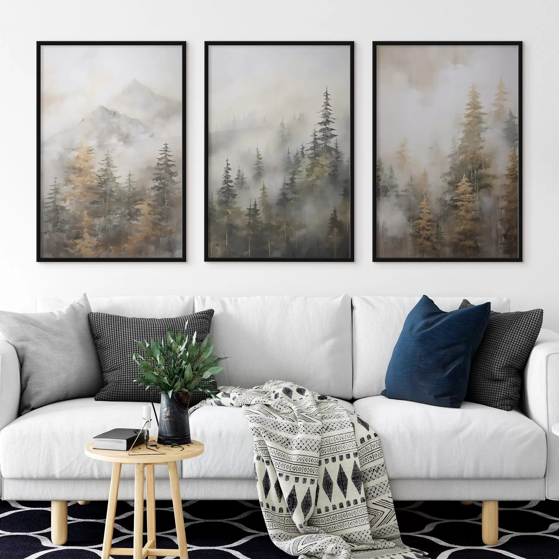 Papier peint photo Imitation forestière de peinture d00996