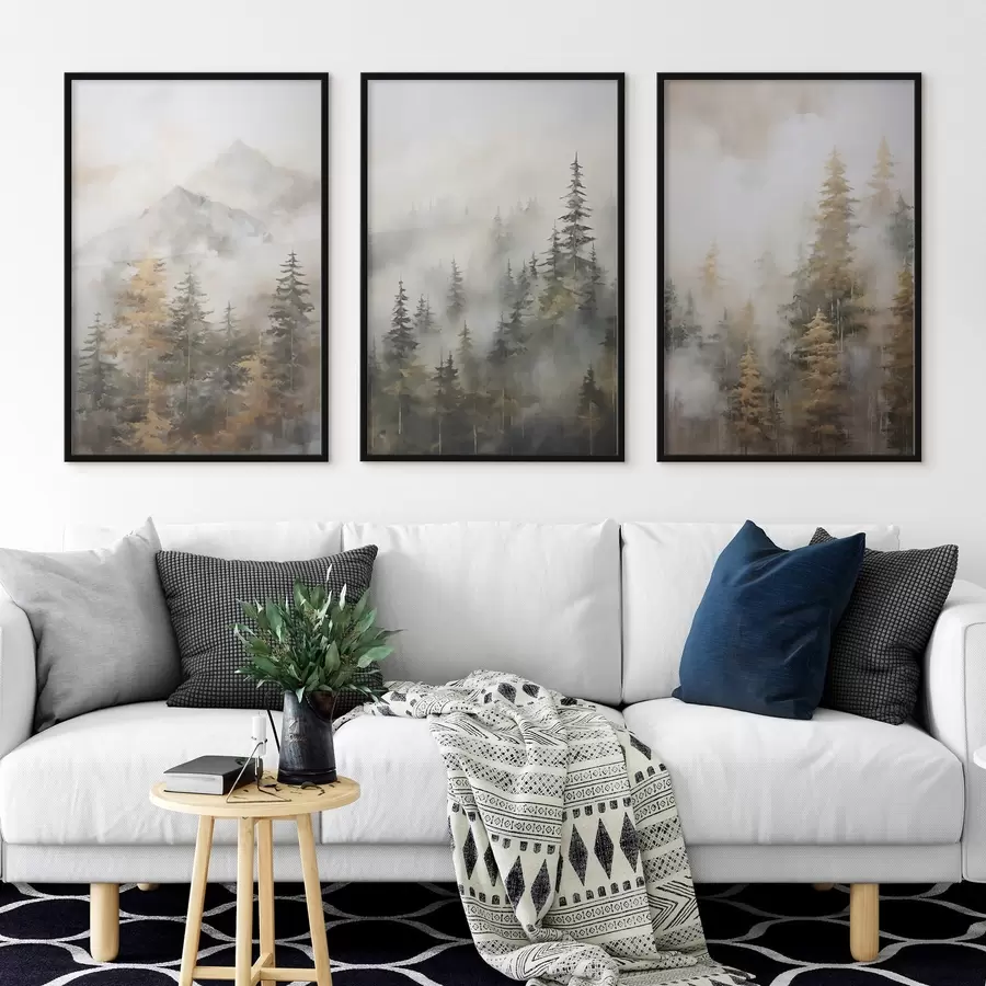 Papier peint photo Imitation forestière de peinture d00996