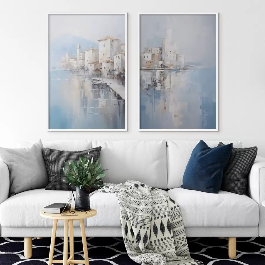 Papier peint photo Imitation abstraite d'un paysage peint d00997