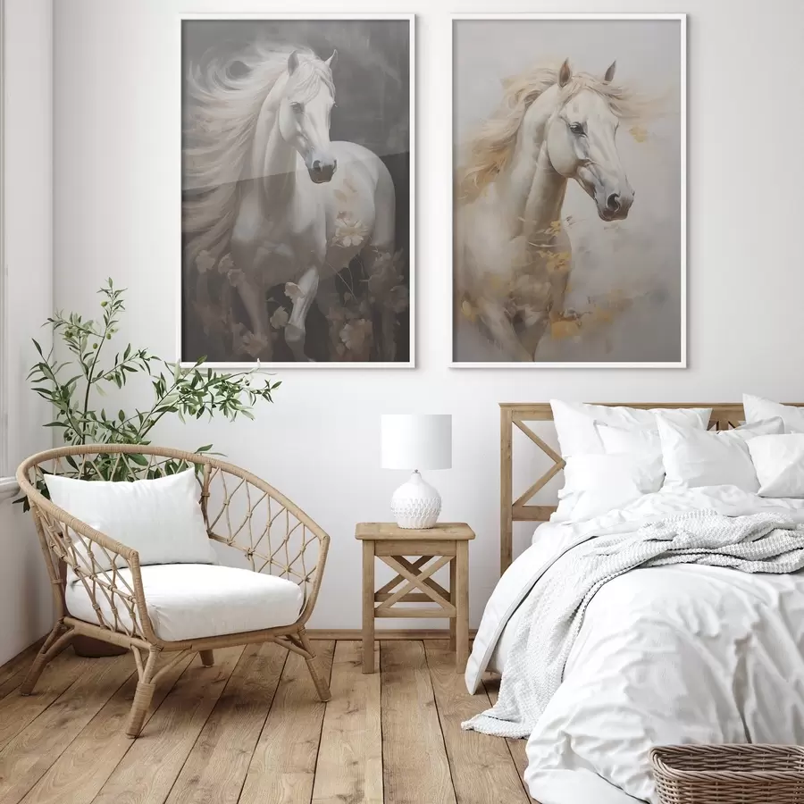 Papier peint photo Imitation de peinture par un cheval d01000