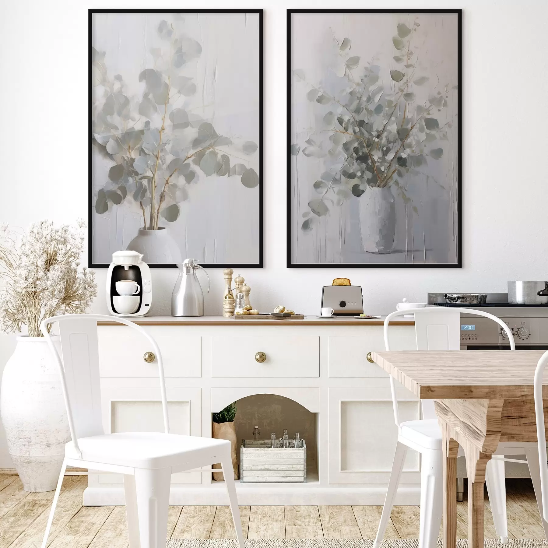 Papier peint photo Peinture imitant des brindilles dans un vase d01020