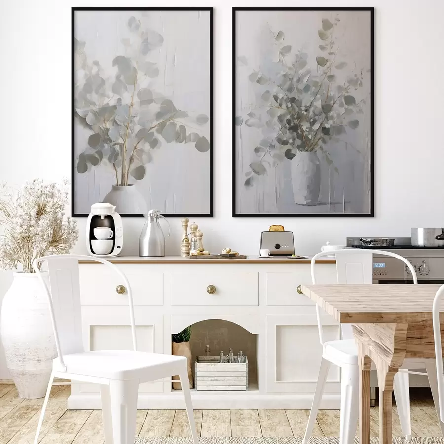 Papier peint photo Peinture imitant des brindilles dans un vase d01020