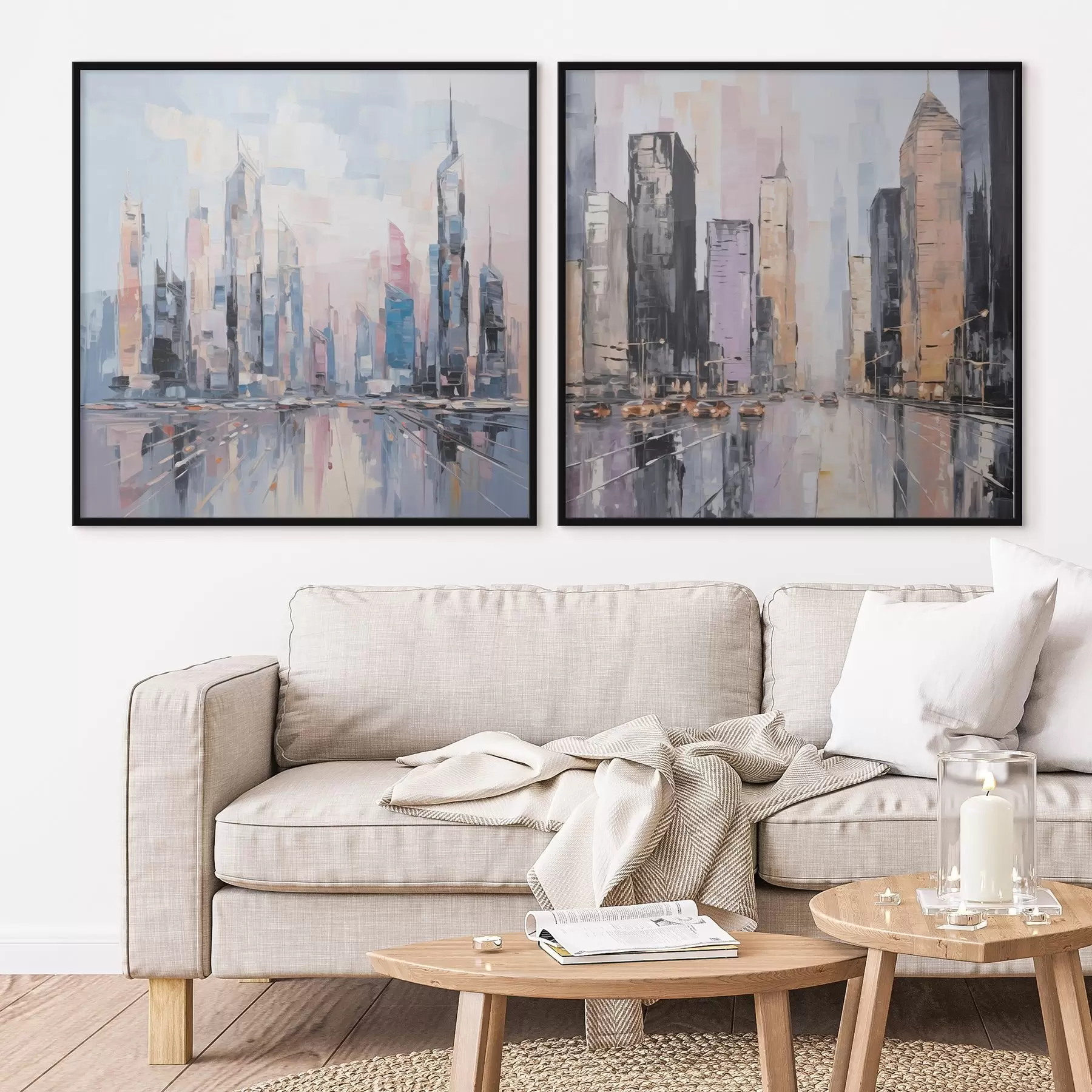 Papier peint photo Imitation abstraite d'une ville dans la peinture d01032