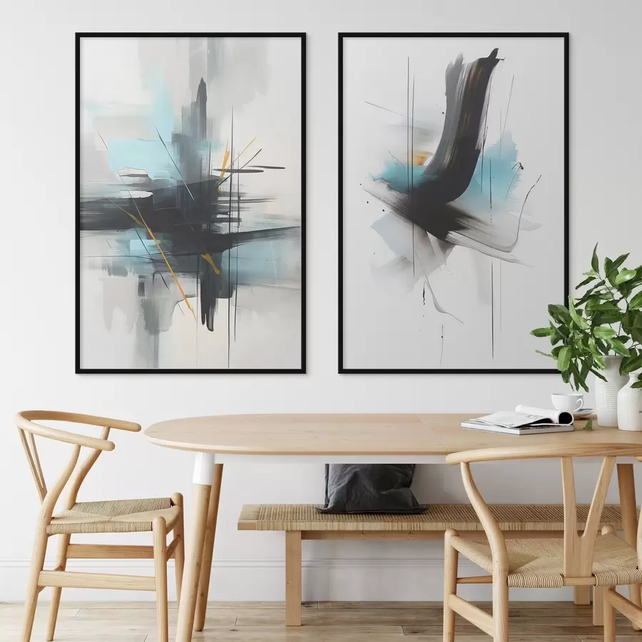 Papier peint photo Abstraction avec imitation d'éclaboussures et de coups de pinceau d01037