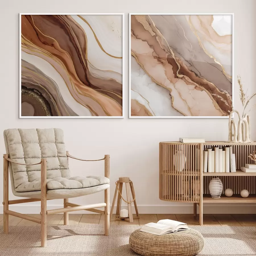 Papier peint photo Composition abstraite en deux parties avec des transitions fluides et superposées d00982