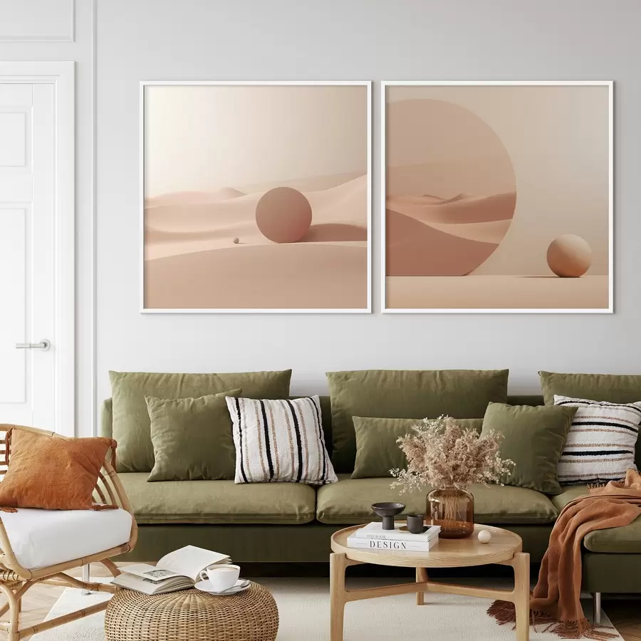 Papier peint photo Composition avec des espaces calmes et une forme géométrique d00990