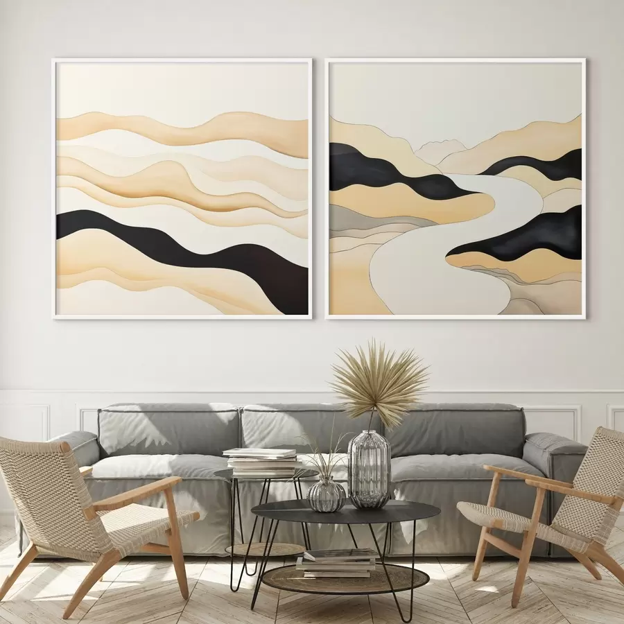 Papier peint photo Formes abstraites inspirées des rythmes naturels d00992