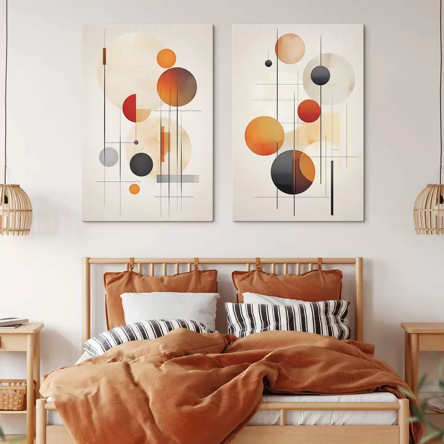  Peintures Abstraction géométrique avec des sphères m01103