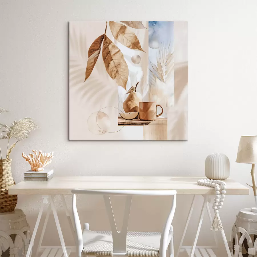  Peintures Résumé avec feuilles, poire et tasse s47047