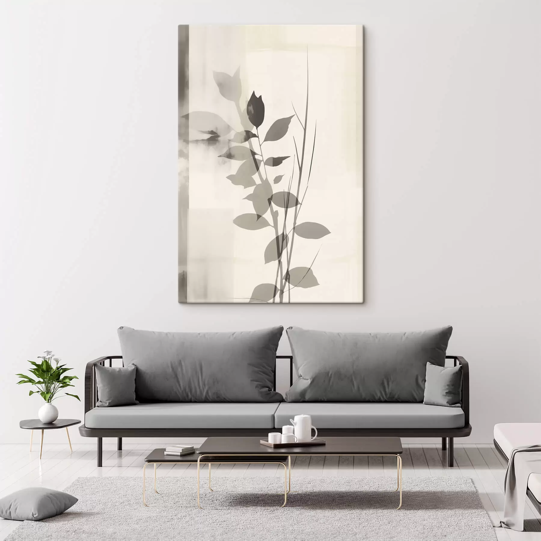  Peintures Branches de feuilles abstraites s47103