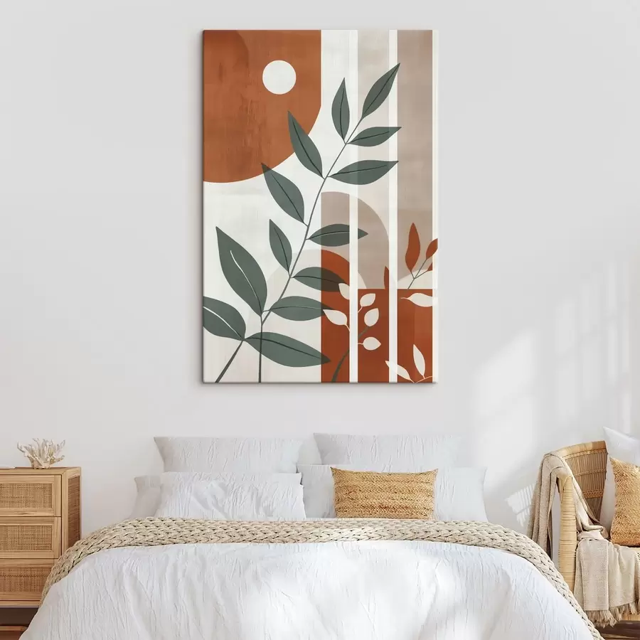  Peintures Abstraction avec des branches de feuilles s47247