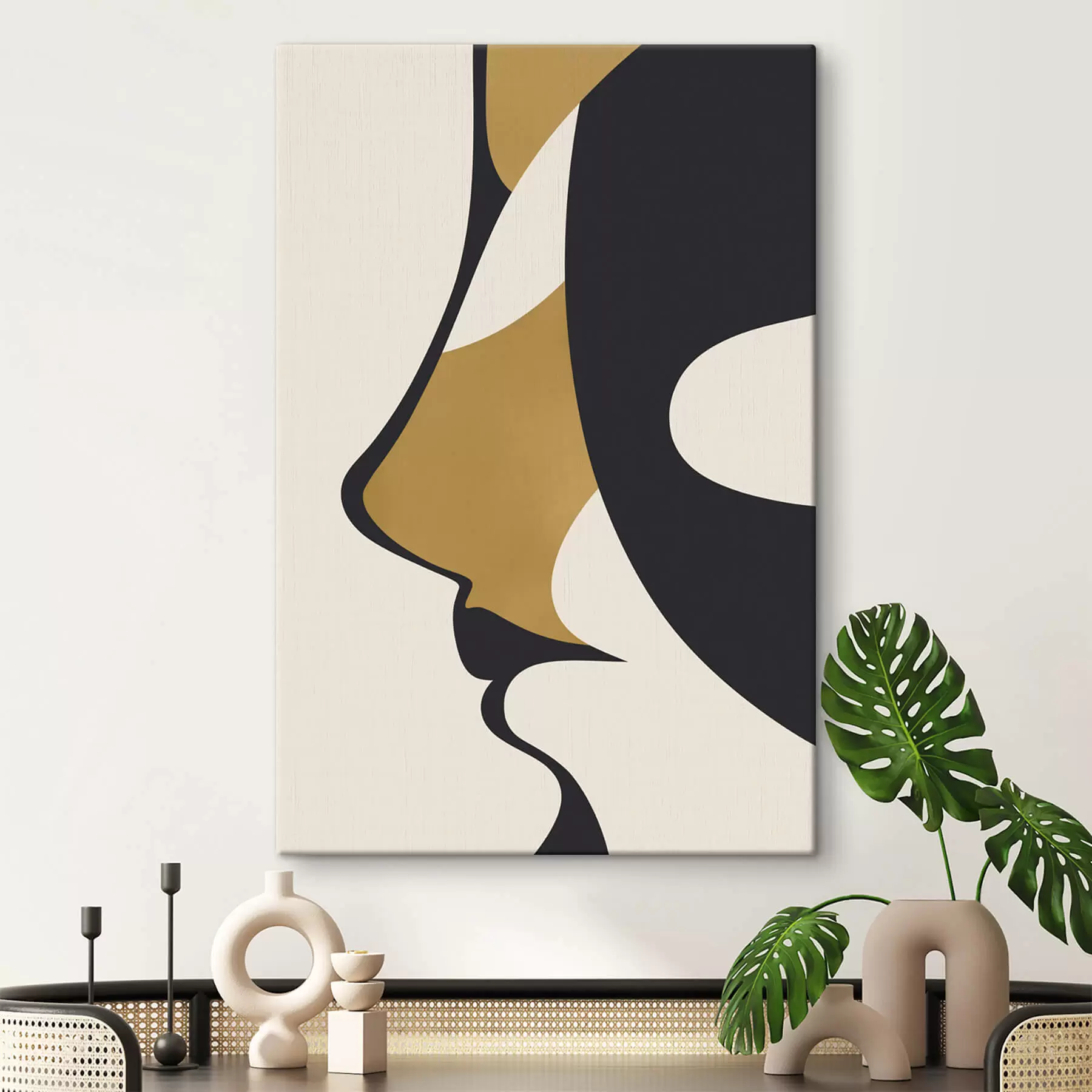  Peintures Silhouette abstraite d'un visage s47252