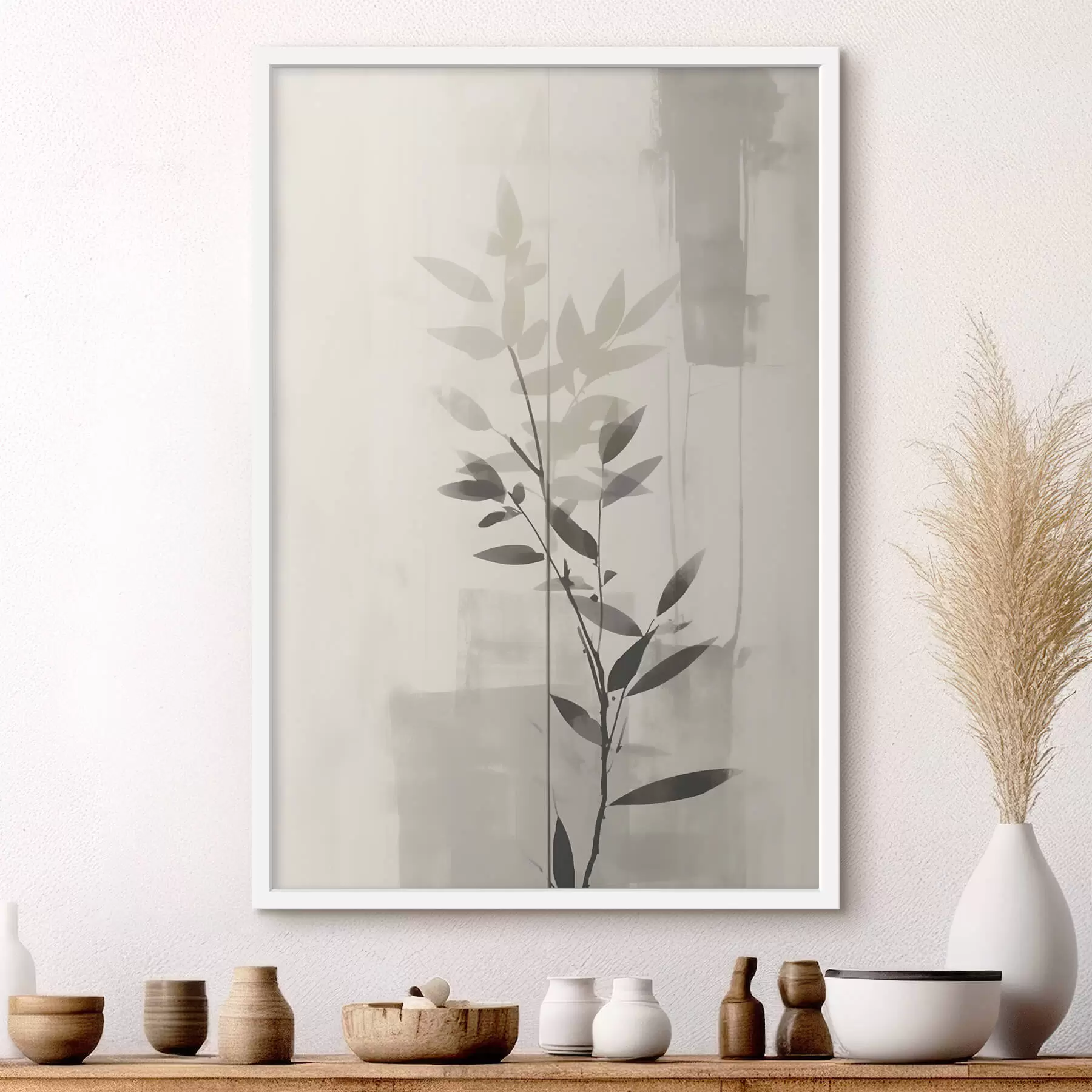 Papier peint photo Branches de feuilles abstraites f47102