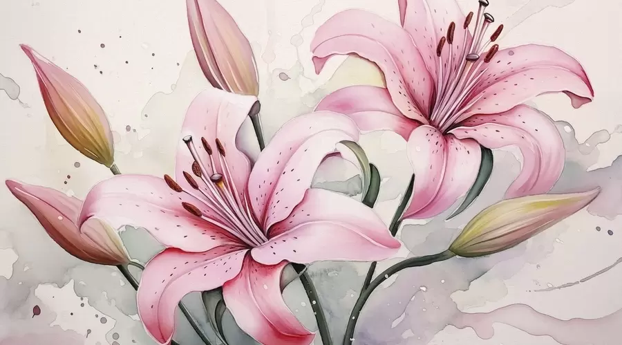 Papier peint photo Lys w04713