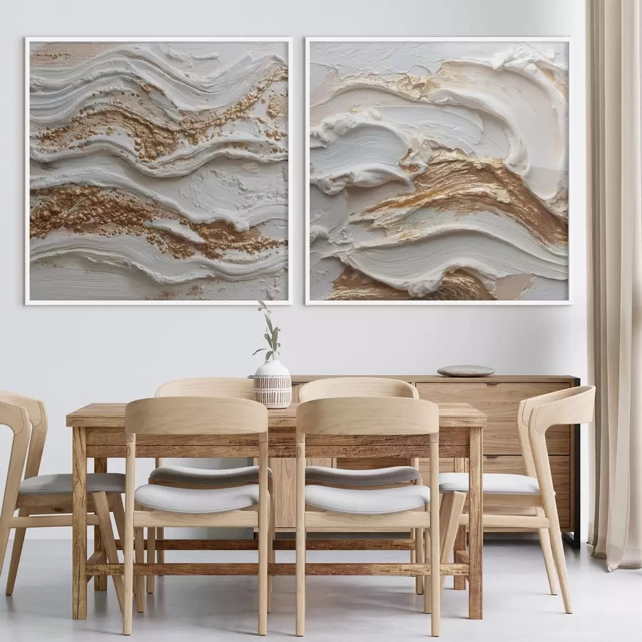 Papier peint photo Abstraction volumétrique avec des traits blancs et jaunes d00742