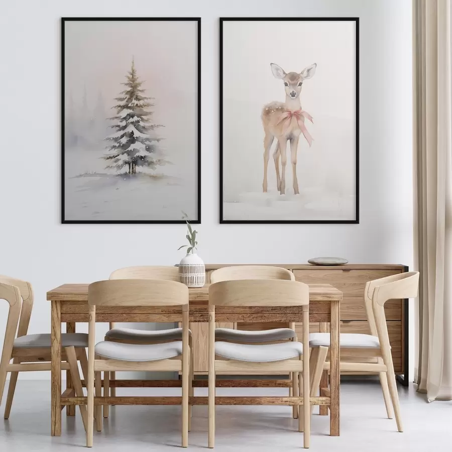 Papier peint photo Épinette et faon d00933