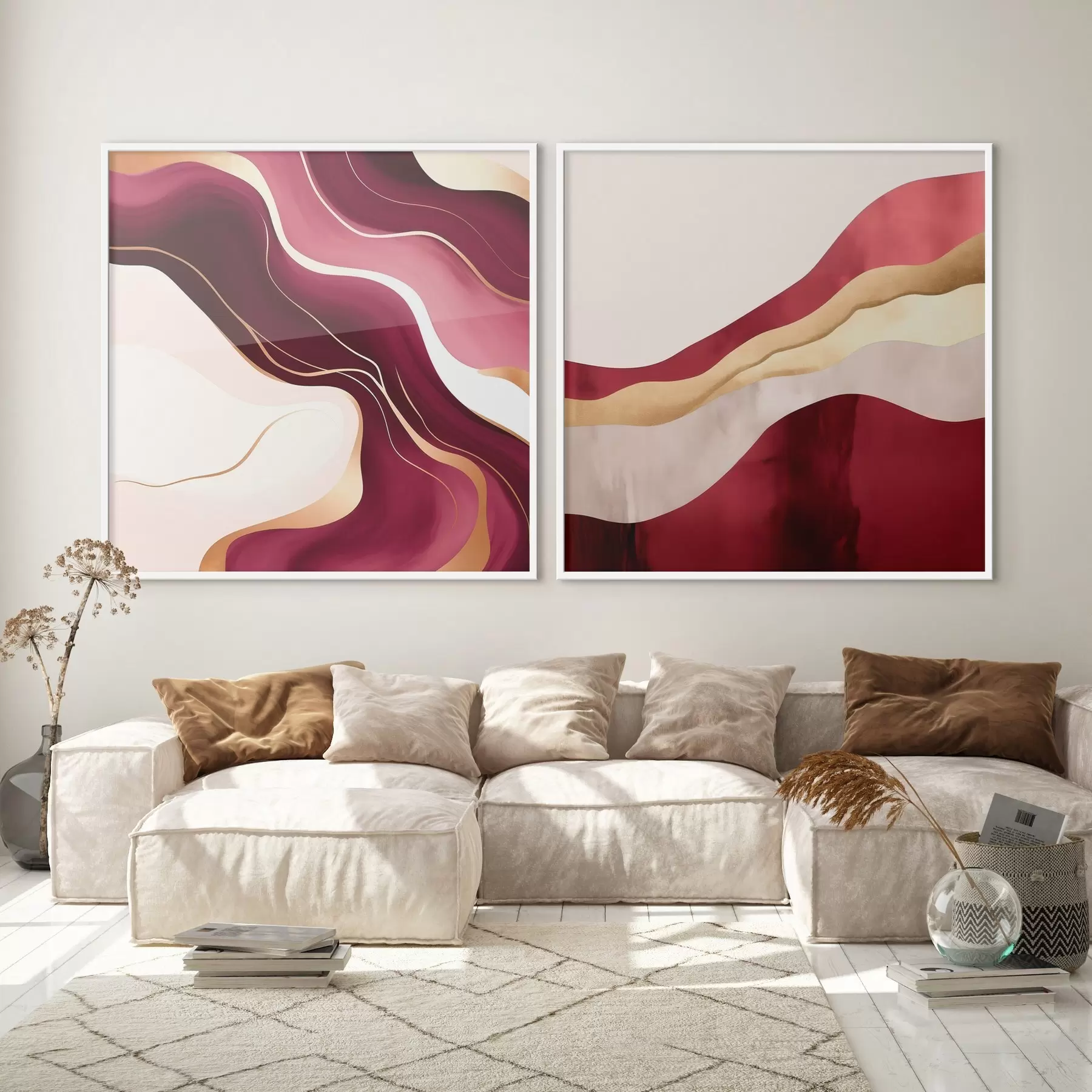 Papier peint photo Abstraction ondulée, nuances riches d00903