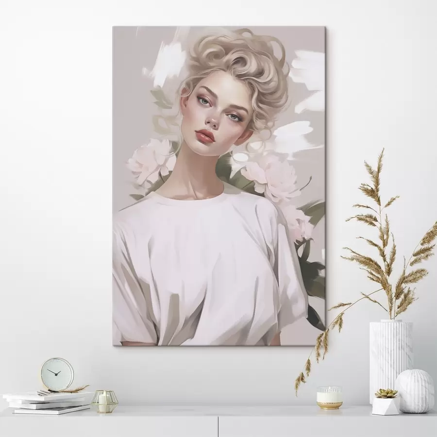  Peintures Portrait d'une fille en t-shirt s47340