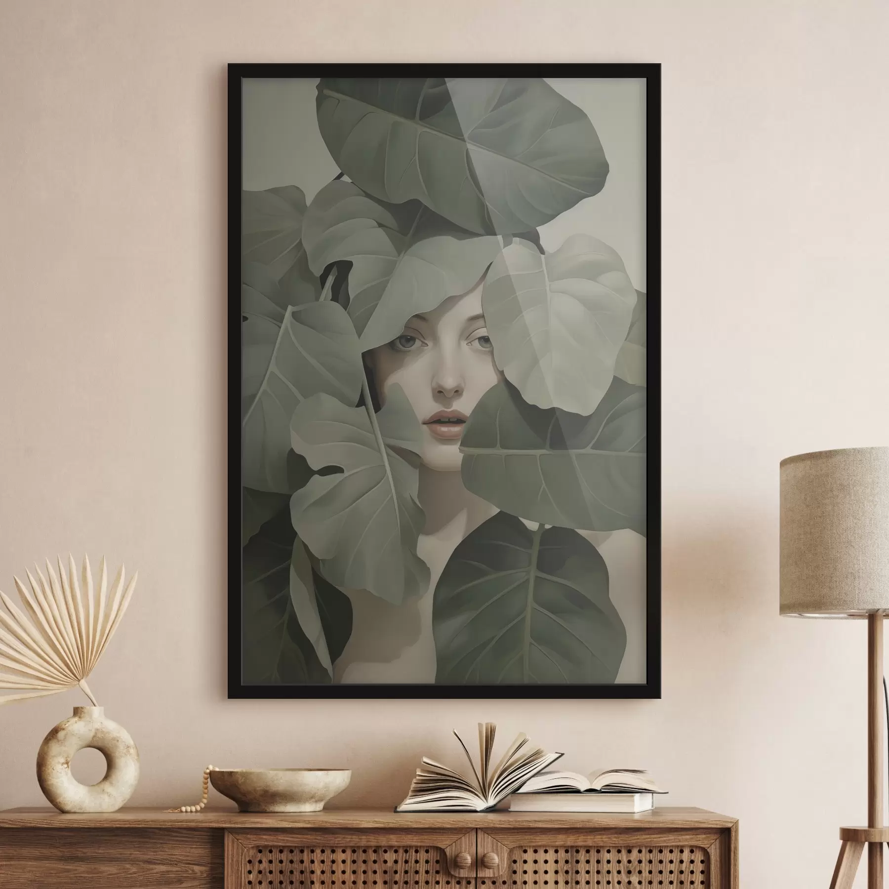 Papier peint photo Portrait d'une jeune fille dans le feuillage f47331