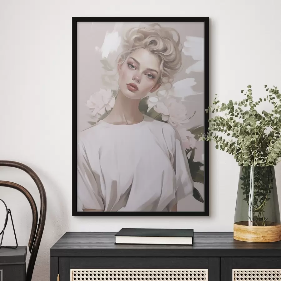 Papier peint photo Portrait d'une fille en t-shirt f47340