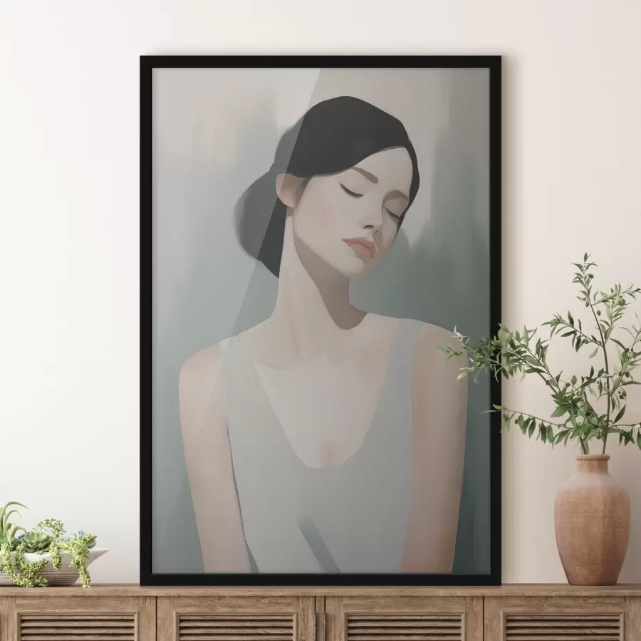 Papier peint photo Une fille aux yeux fermés f47341