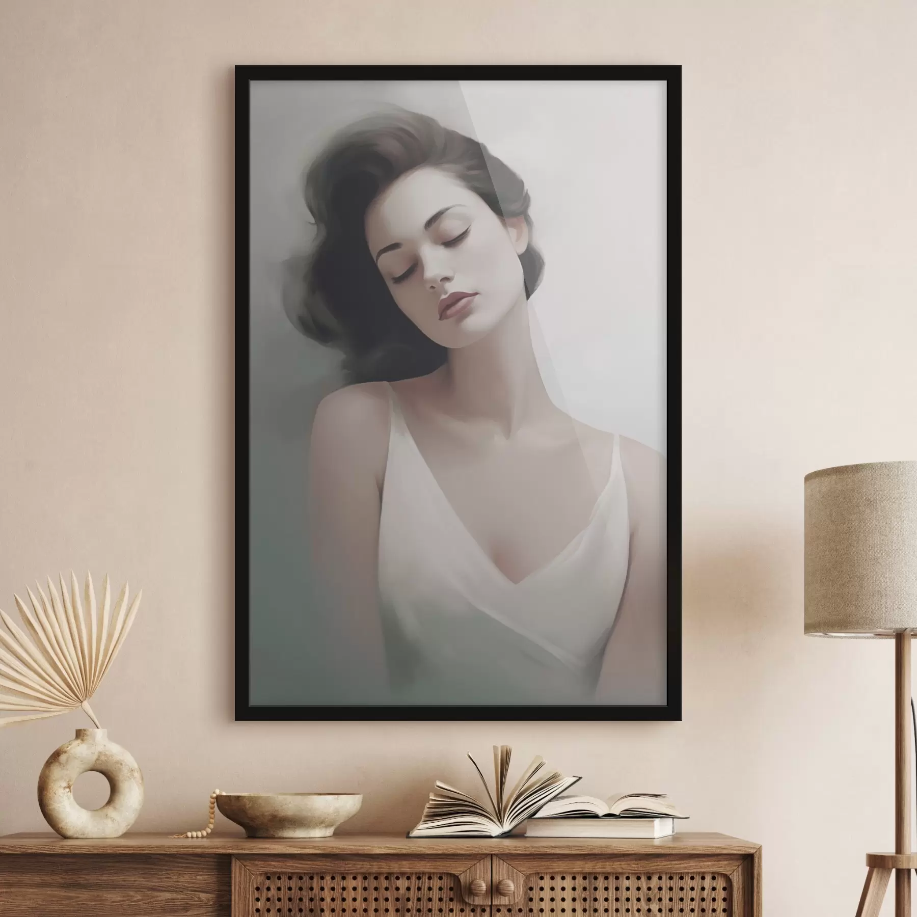 Papier peint photo Portrait d'une fille aux yeux fermés f47342