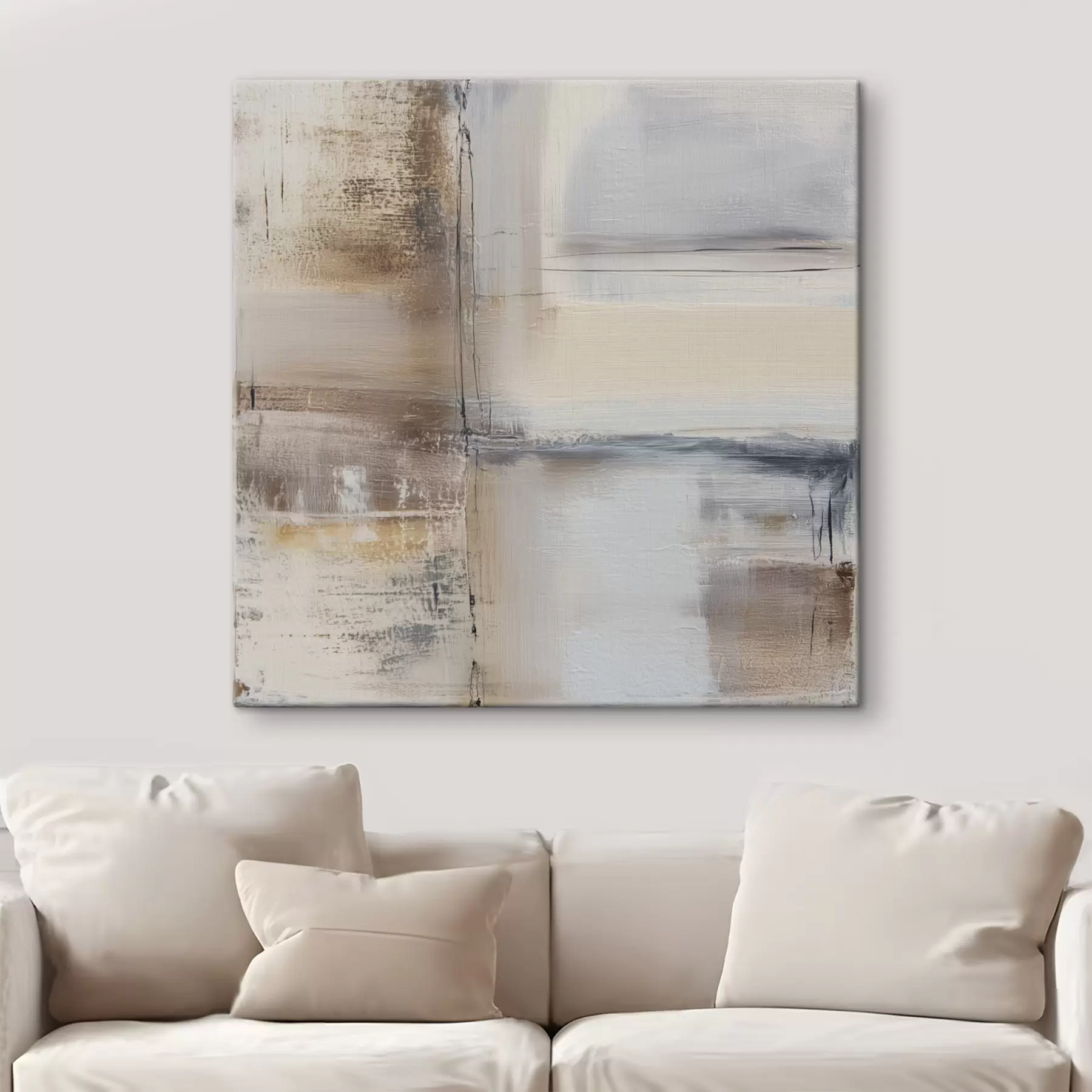  Peintures abstraction contemporaine dans des tons sobres s47122