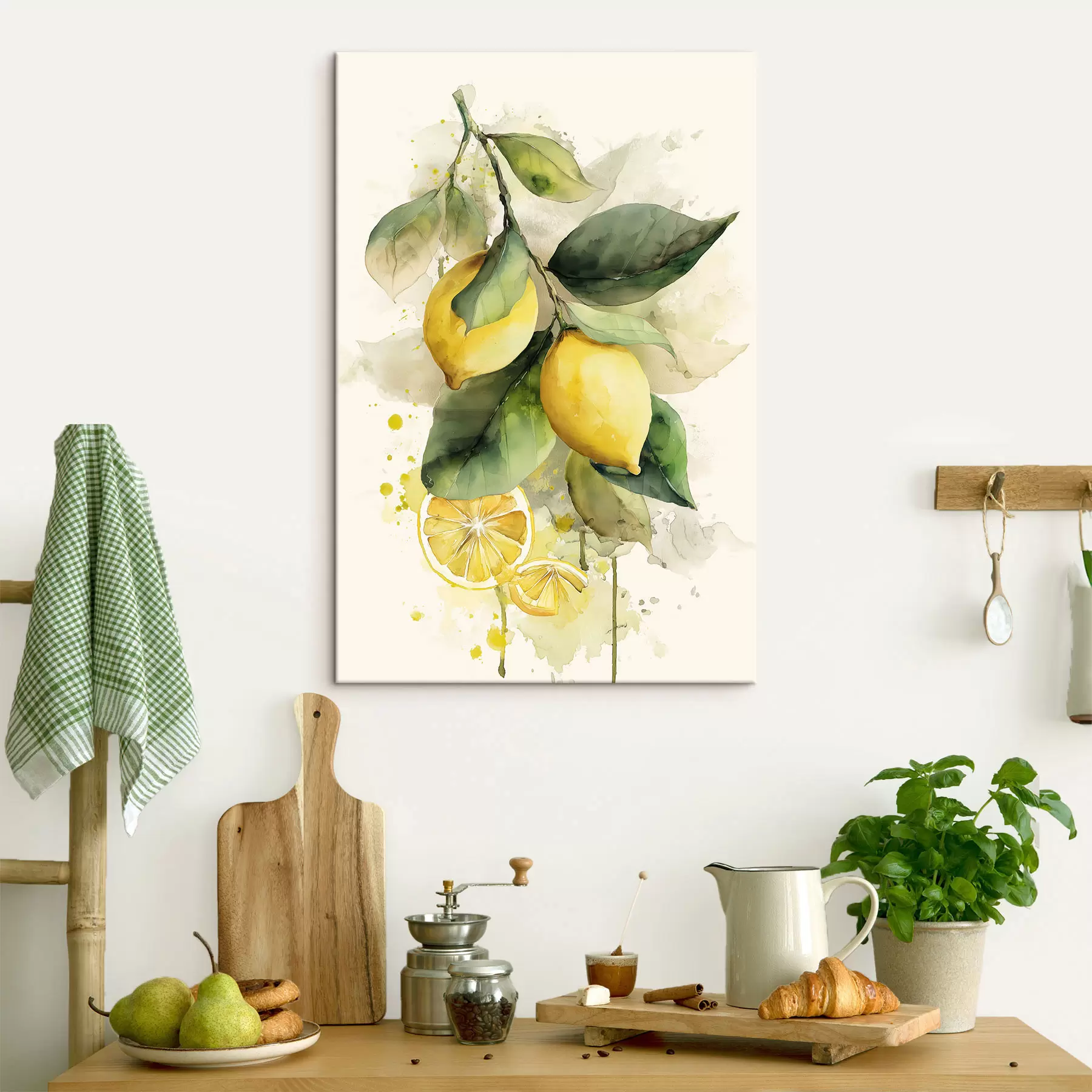  Peintures branche de style aquarelle avec des citrons s47123