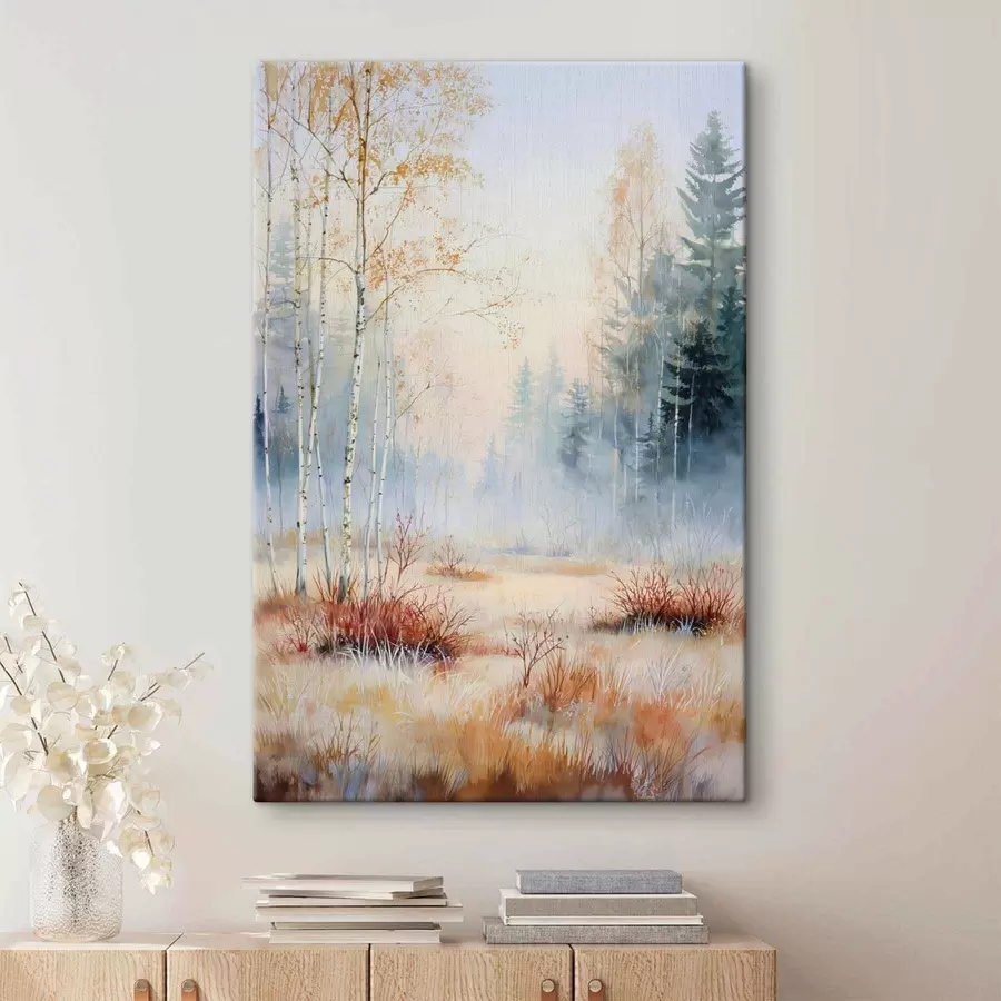  Peintures paysage premières gelées dans la forêt s47129