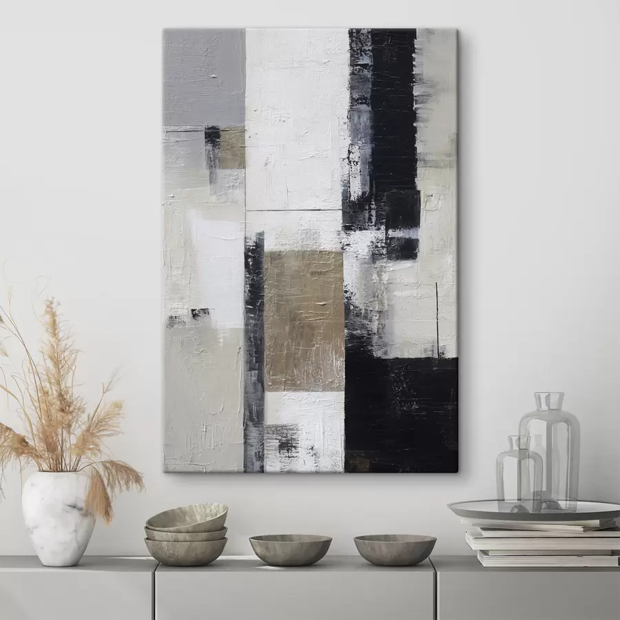  Peintures abstraction contemporaine aux couleurs contrastées s47133