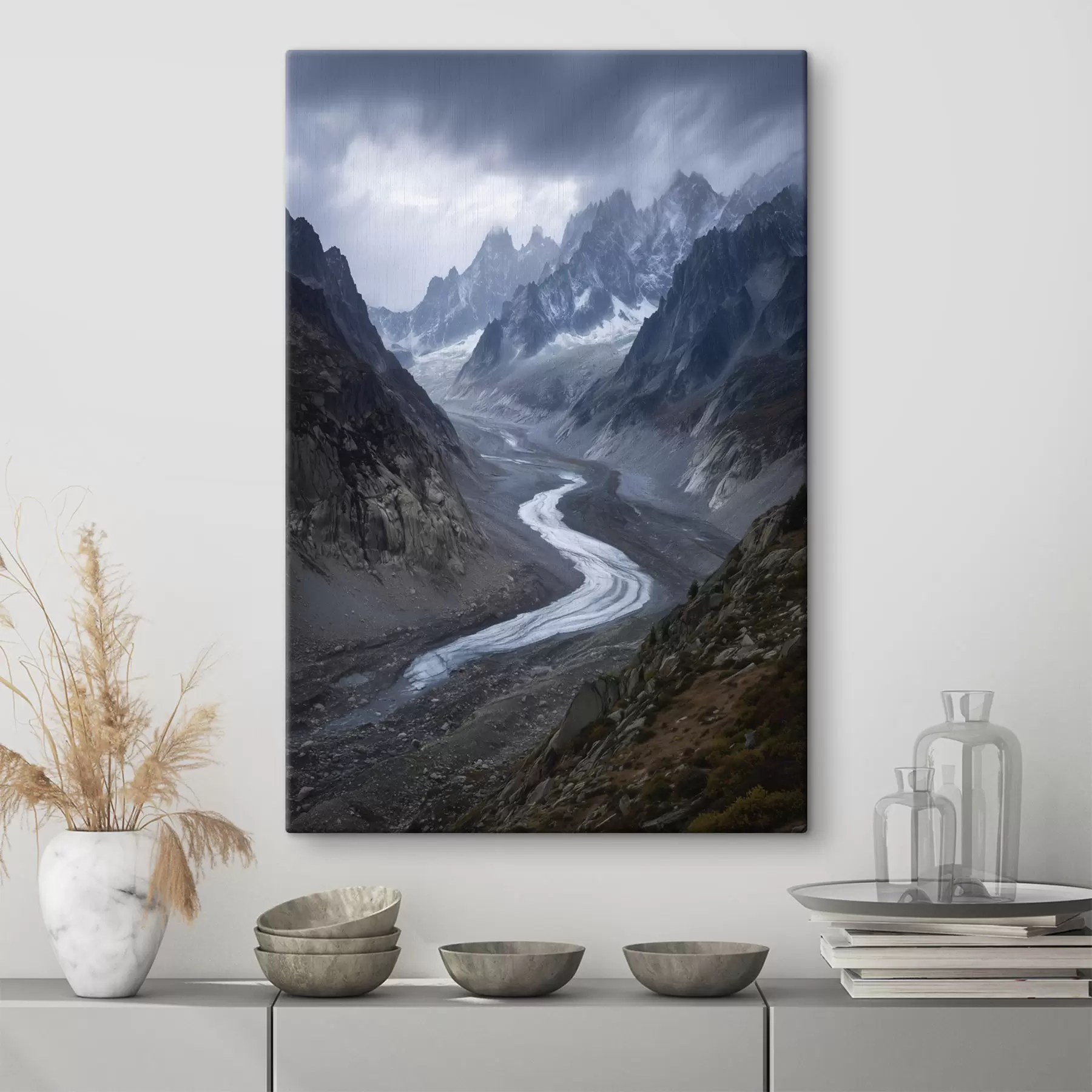  Peintures paysage montagneux avec des nuages s47143