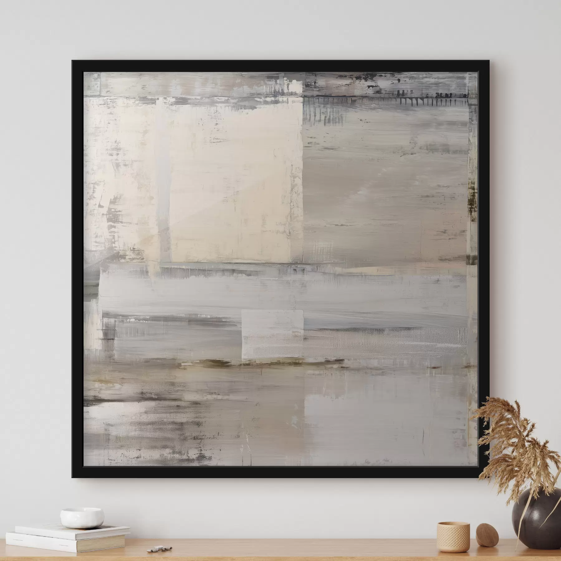 Papier peint photo abstraction contemporaine dans des tons sobres f47121