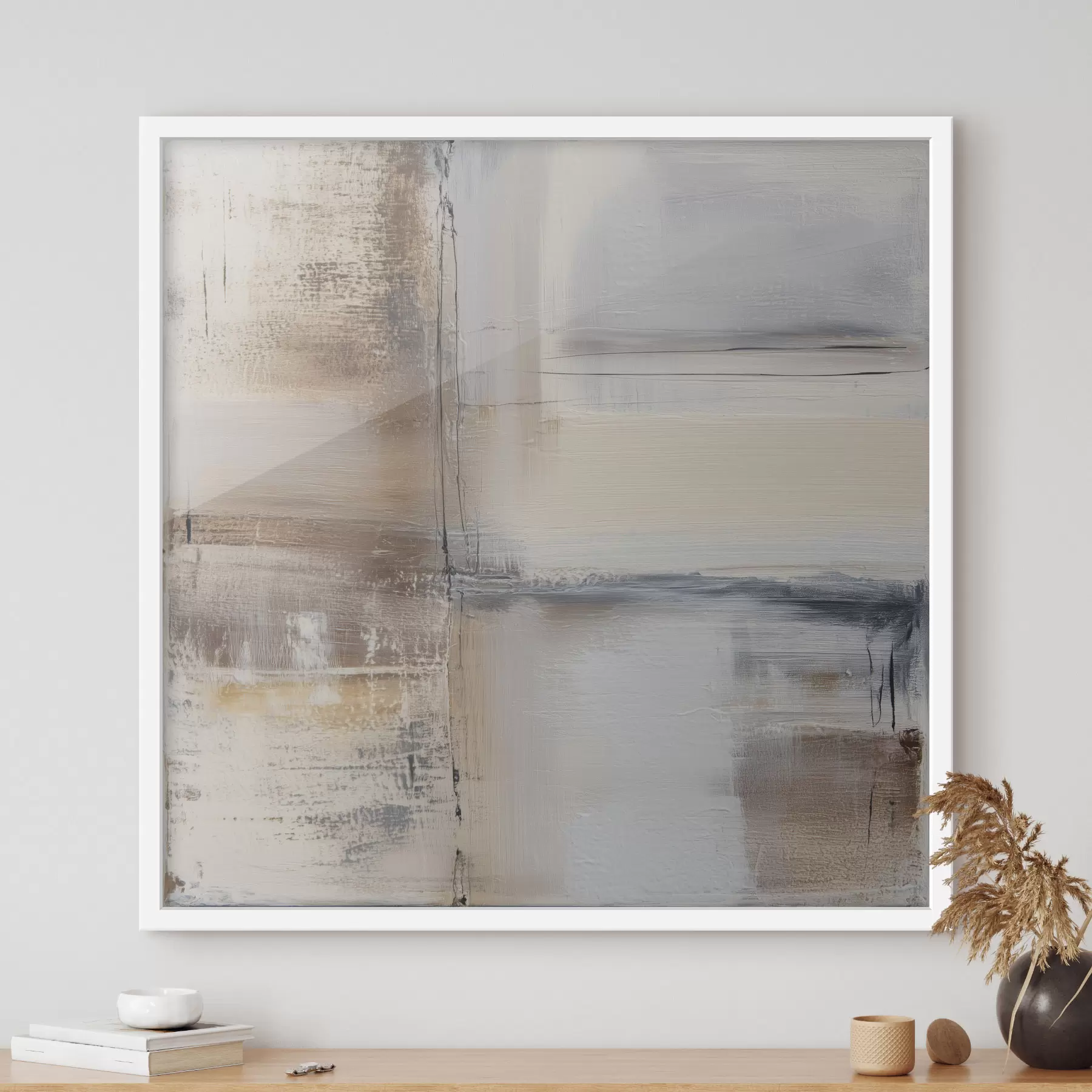 Papier peint photo abstraction contemporaine dans des tons sobres f47122