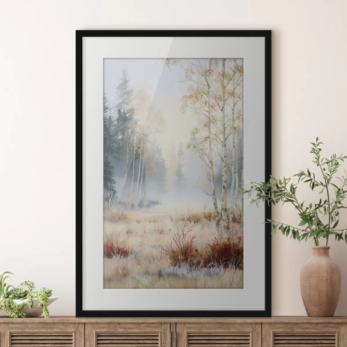 Affiche paysage premières gelées dans la forêt f47130