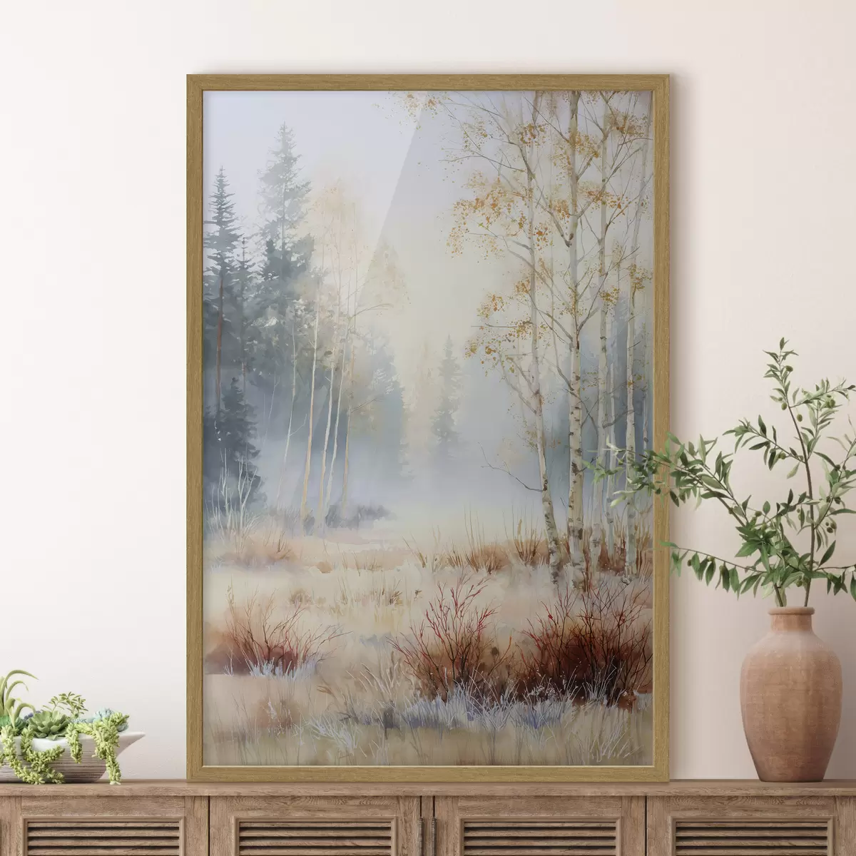 Affiche paysage premières gelées dans la forêt f47130