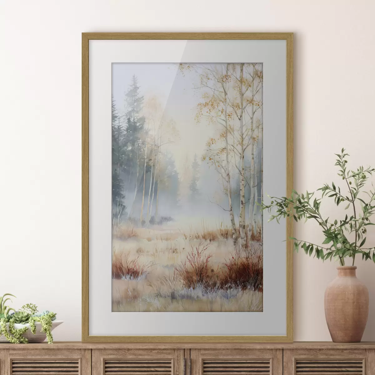 Affiche paysage premières gelées dans la forêt f47130