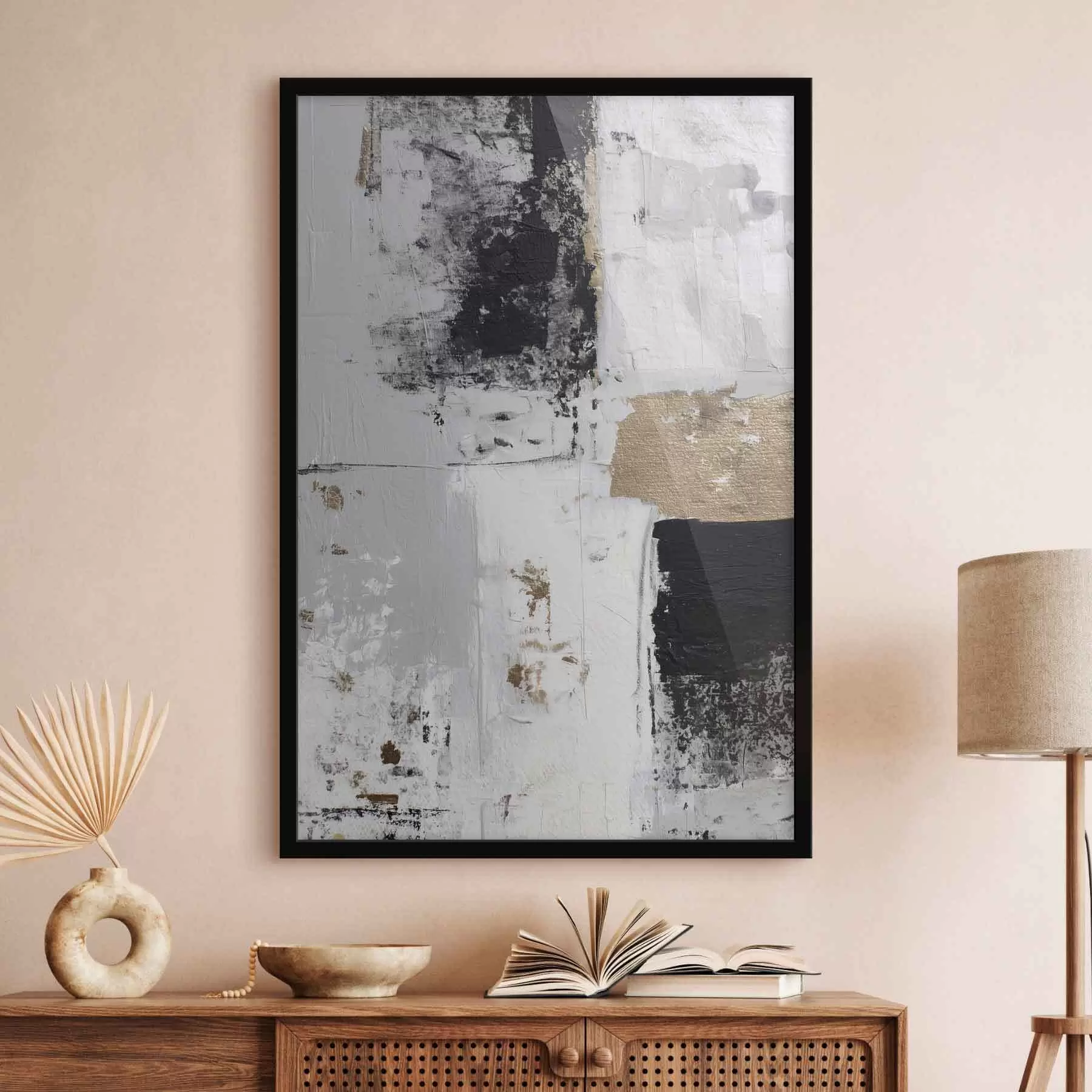 Papier peint photo abstraction contemporaine aux couleurs contrastées f47134