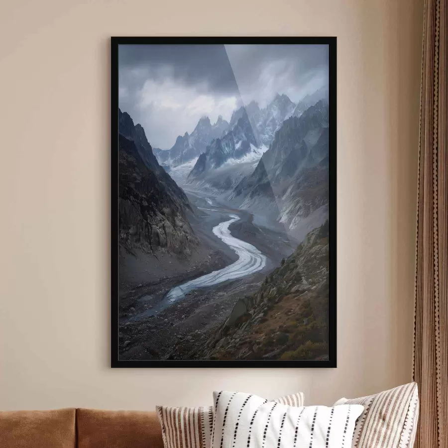 Papier peint photo paysage montagneux avec des nuages f47143