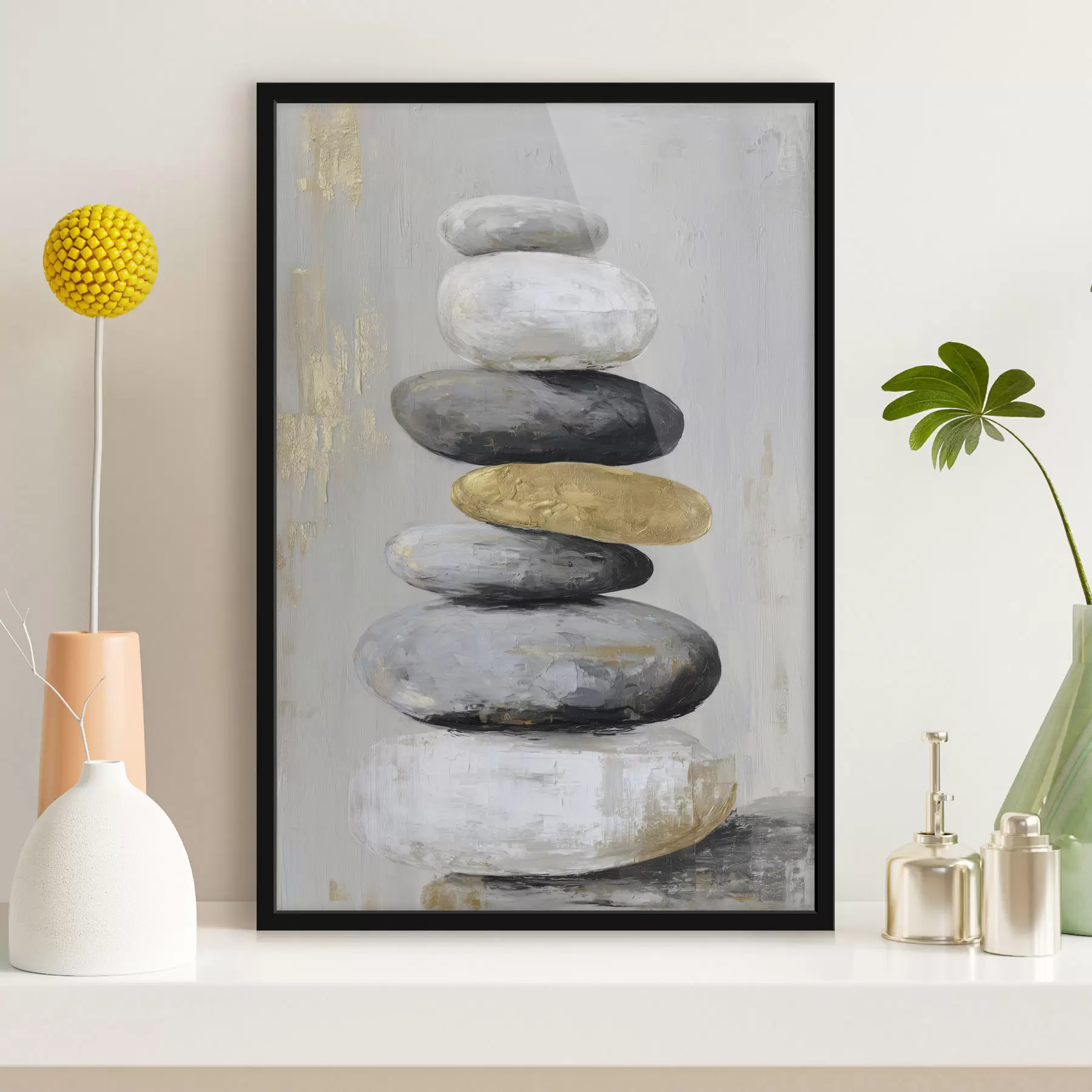 Papier peint photo grosses pierres dans le style de la peinture f47236