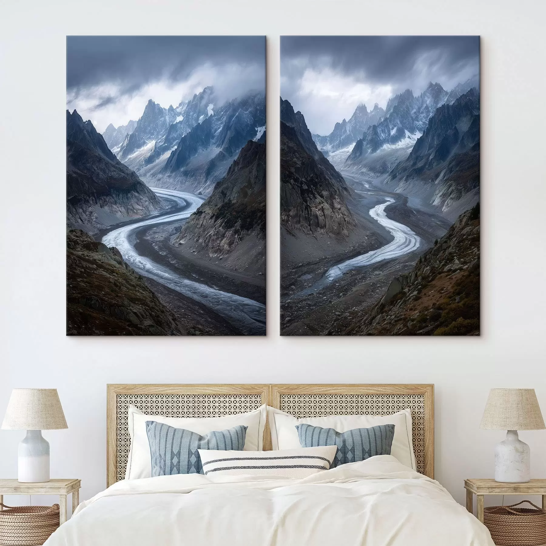  Peintures paysage montagneux avec des nuages m01180