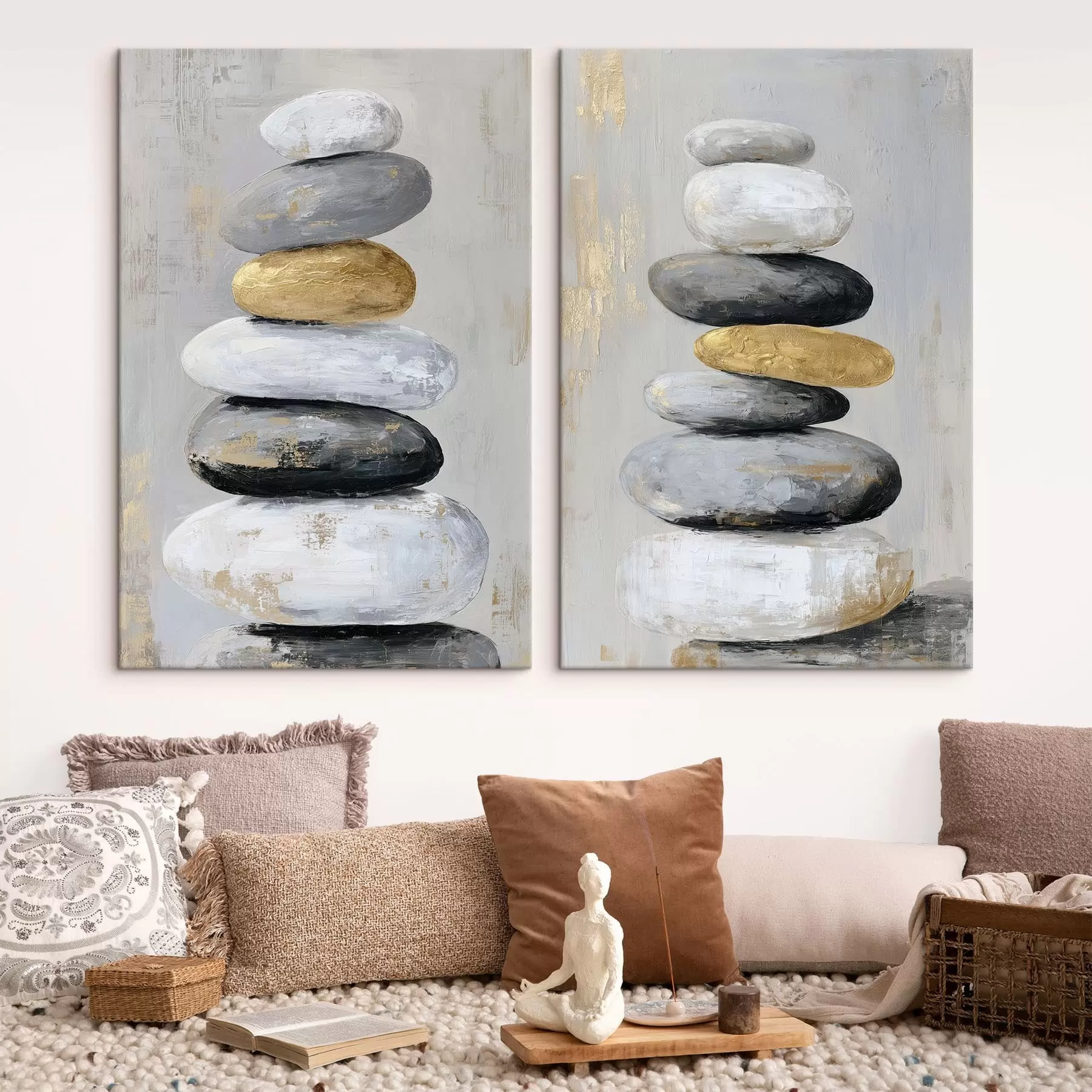 Papier peint photo grosses pierres dans le style de la peinture m01181