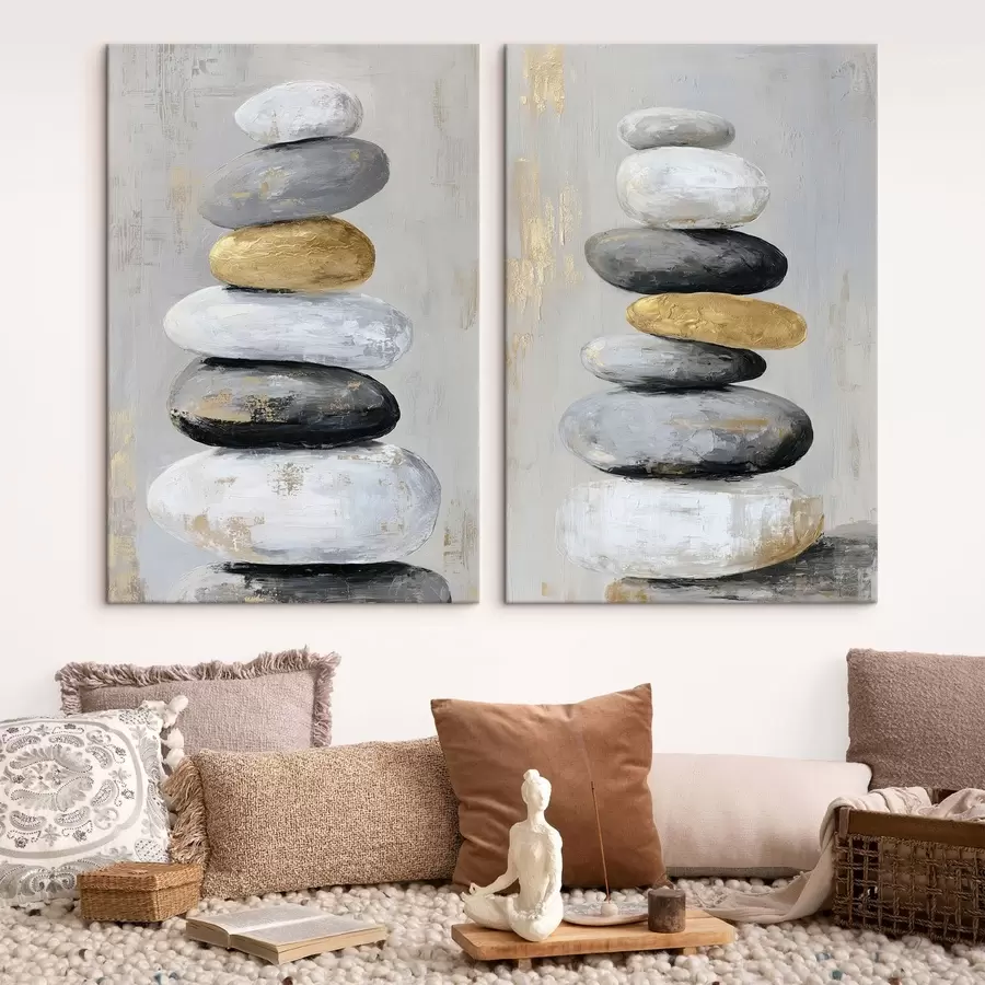 Fotobehang grote stenen in de stijl van schilderkunst m01181