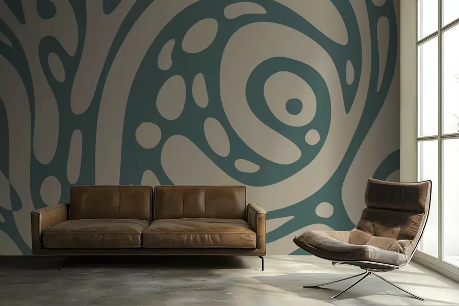 Papier peint photo Motif abstrait avec des formes organiques fluides w05071