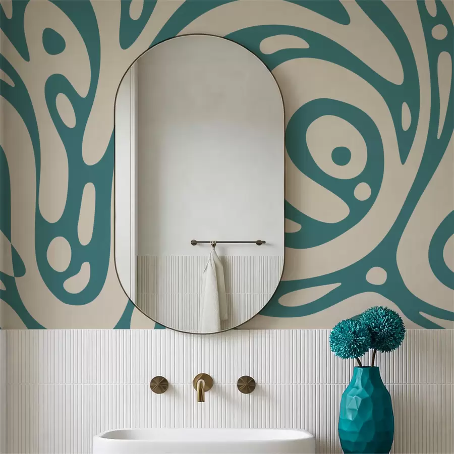 Fotobehang Abstract patroon met vloeiende organische vormen w05071