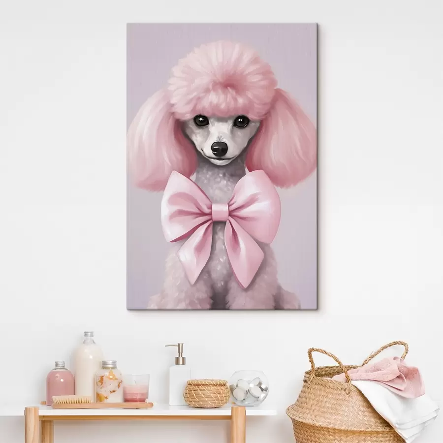  Peintures Caniche avec un nœud s47412