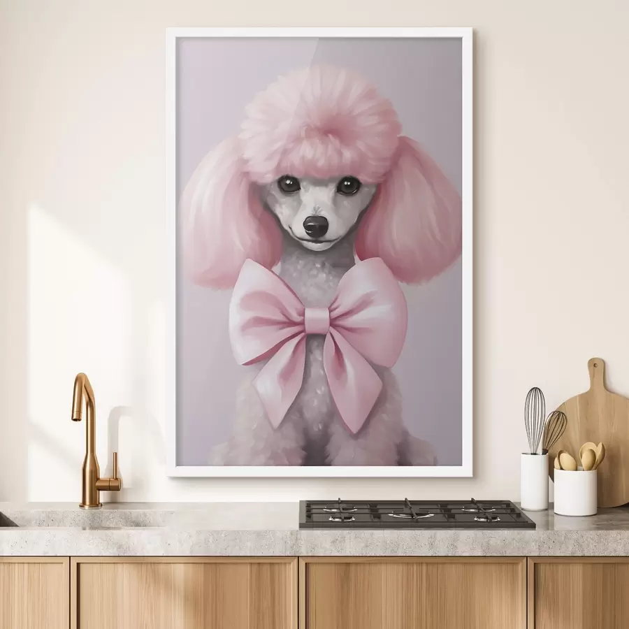 Papier peint photo Caniche avec un nœud f47412