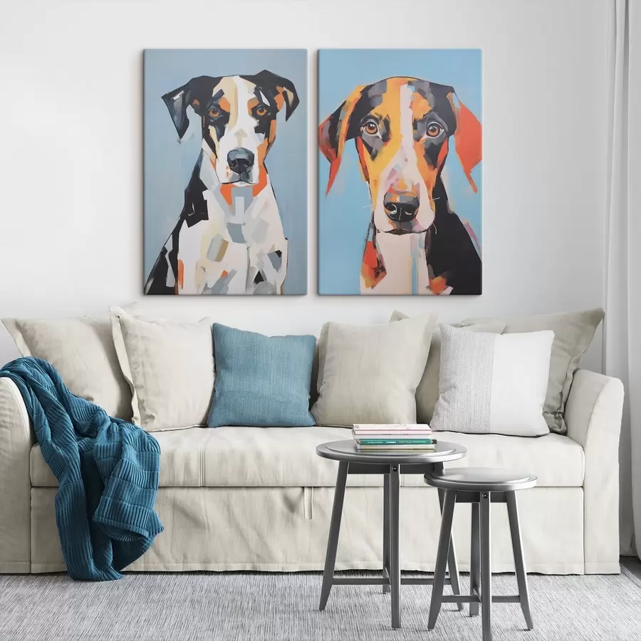  Peintures Portrait abstrait d'un chien m01189