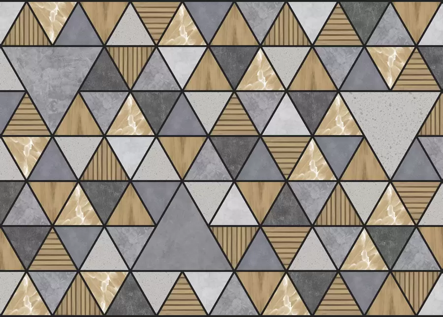 Papier peint photo Ornement triangulaire aux couleurs neutres et chaudes w05096v1