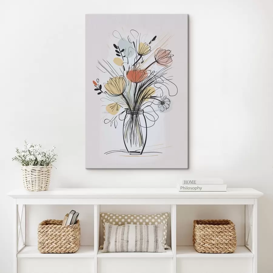  Peintures Fleurs dans un vase imitation d'un dessin s47494