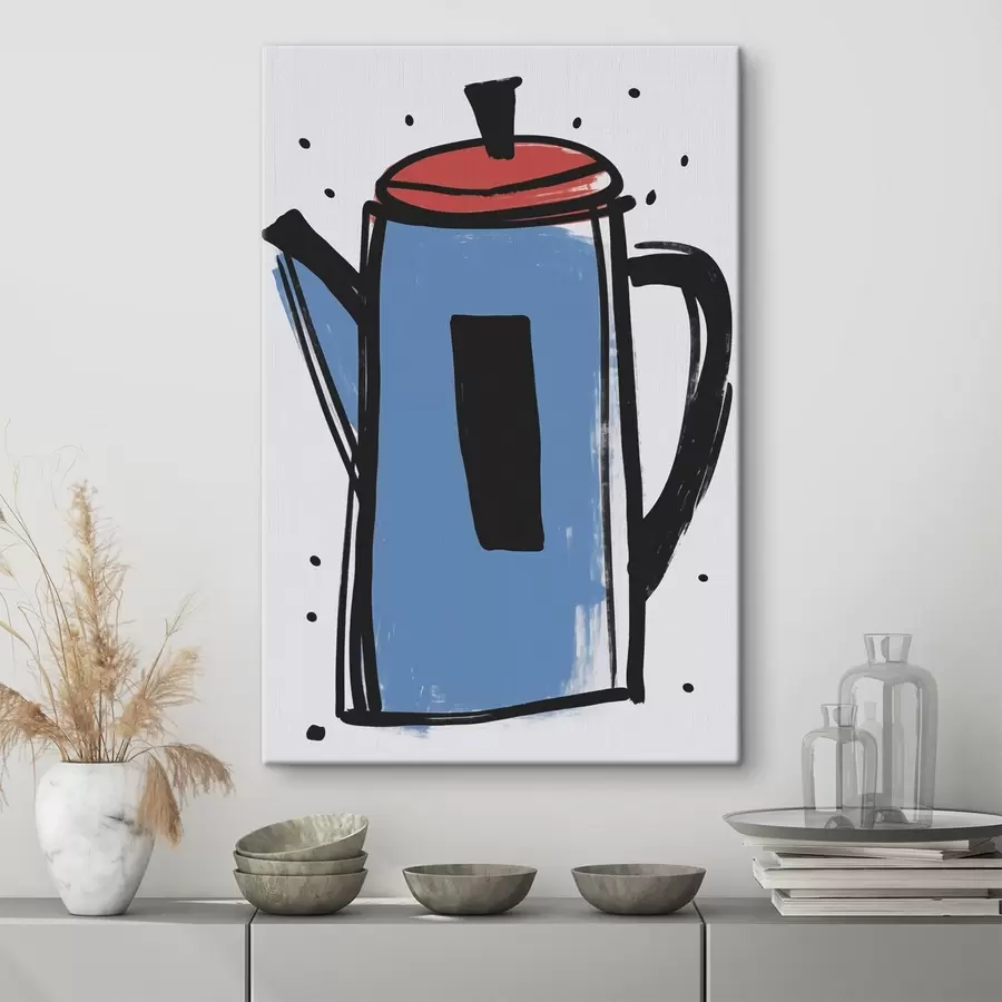  Peintures Cafetière imitant un dessin primitif s47496